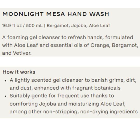 NIB - Twentynine Palms Moonlight Mesa Hand Wash (16.9 fl.oz, 500 mL) - Picture 3 of 11